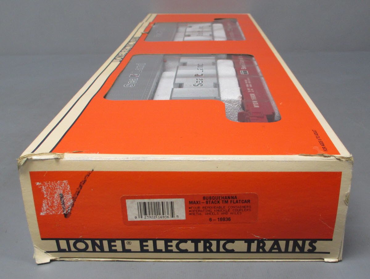 Lionel 6-16936 O Gauge Susquehanna Sea Land Maxi-Stack Flatcar LN/Box