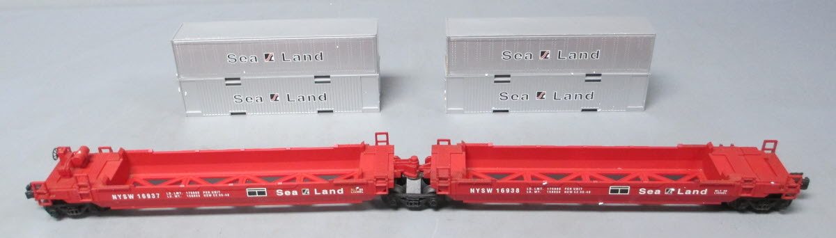 Lionel 6-16936 O Gauge Susquehanna Sea Land Maxi-Stack Flatcar LN/Box