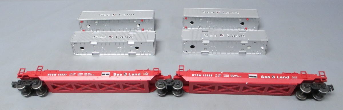 Lionel 6-16936 O Gauge Susquehanna Sea Land Maxi-Stack Flatcar LN