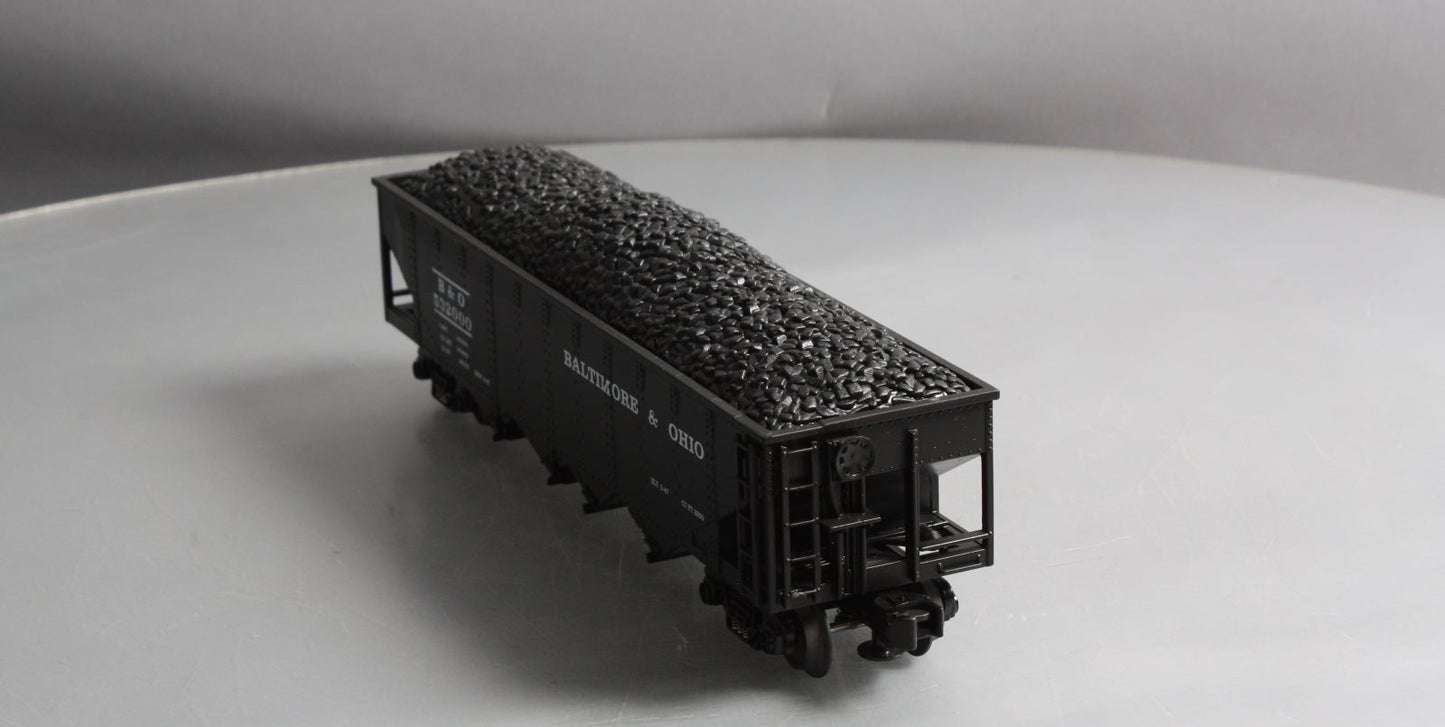 MTH 30-8001 O Baltimore & Ohio Die-Cast 4-Bay Hopper with Coal Load NIB