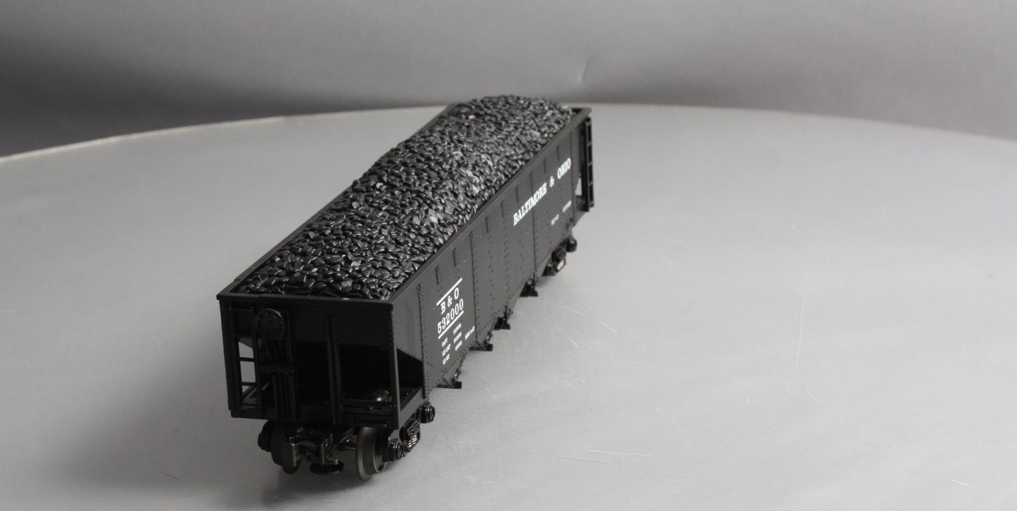 MTH 30-8001 O Baltimore & Ohio Die-Cast 4-Bay Hopper with Coal Load NIB