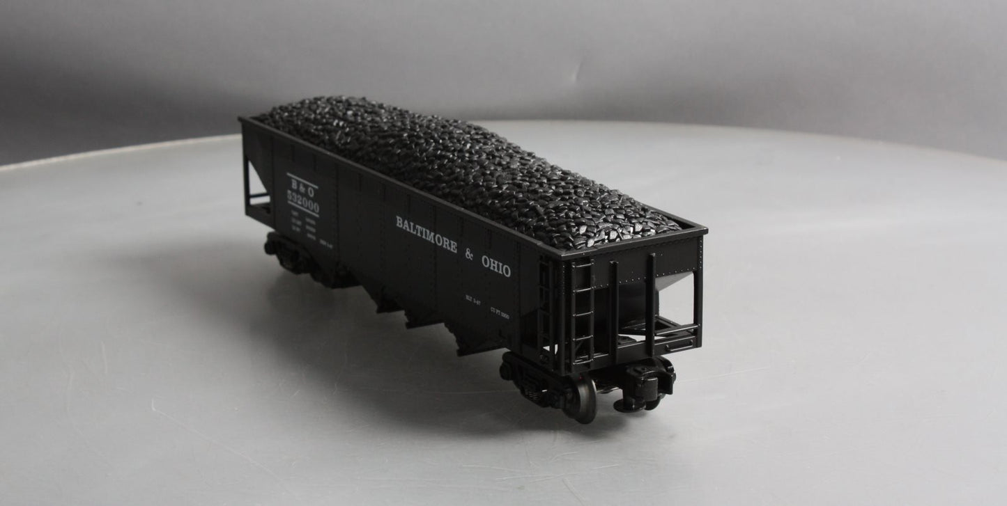 MTH 30-8001 O Baltimore & Ohio Die-Cast 4-Bay Hopper with Coal Load NIB