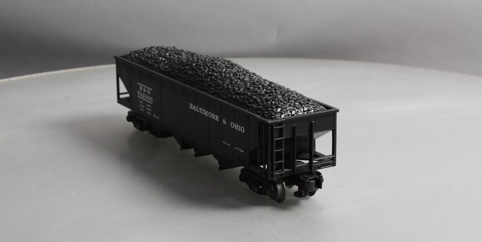 MTH 30-8001 O Baltimore & Ohio Die-Cast 4-Bay Hopper with Coal Load NIB