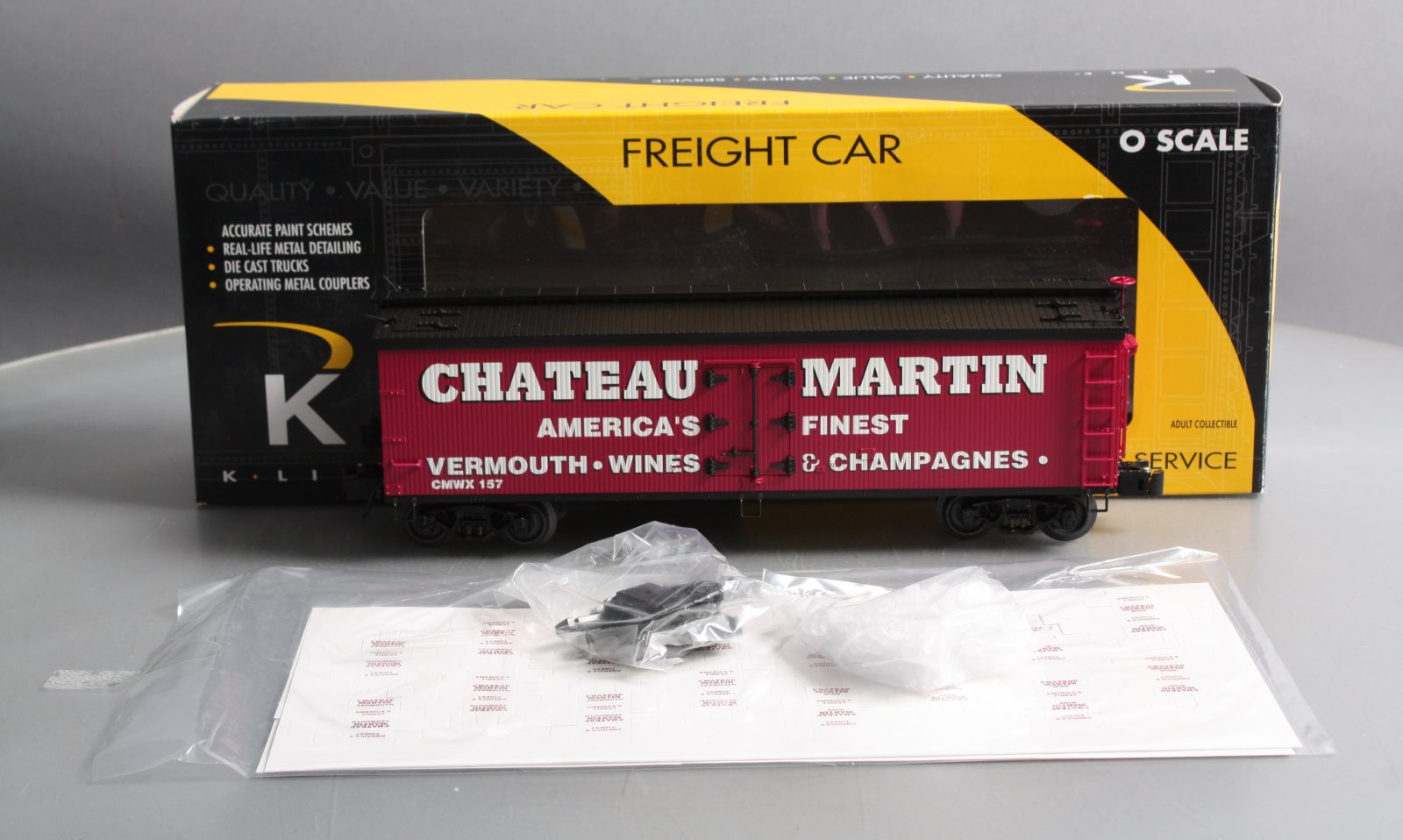 K-Line K742-8015 O Gauge Chateau Wine Refrigerator Car #157 LN/Box