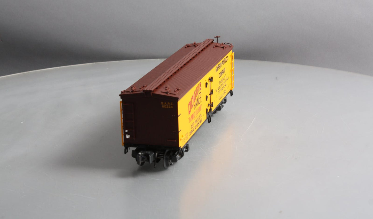 K-Line K742-8023 O Gauge Doggie Dinner Wood Sided Reefer Car #60224 LN/Box