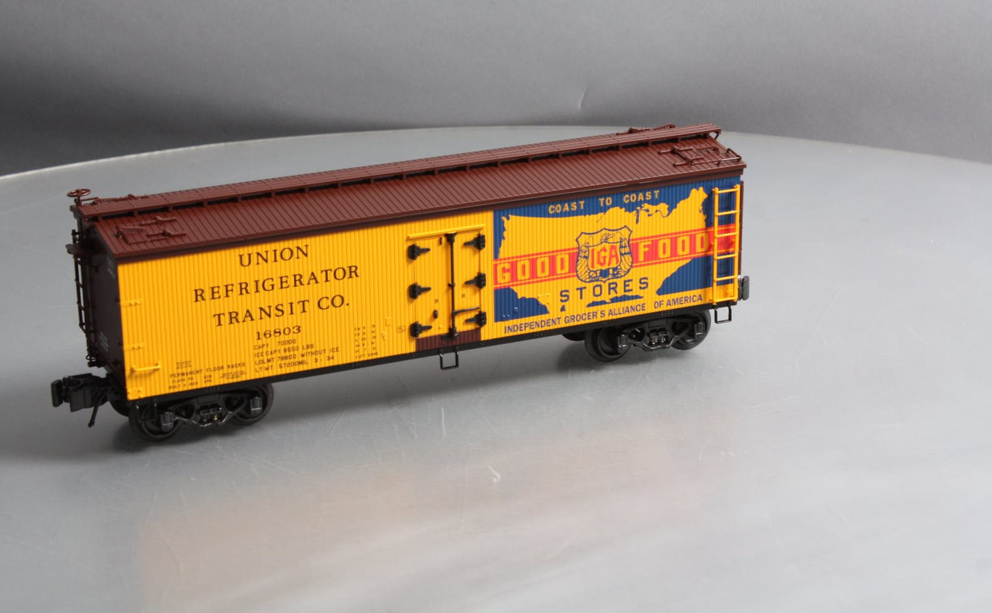 K-Line K742-8024 O Gauge IGA Stores Wood Sided Reefer Car #16803 LN/Box