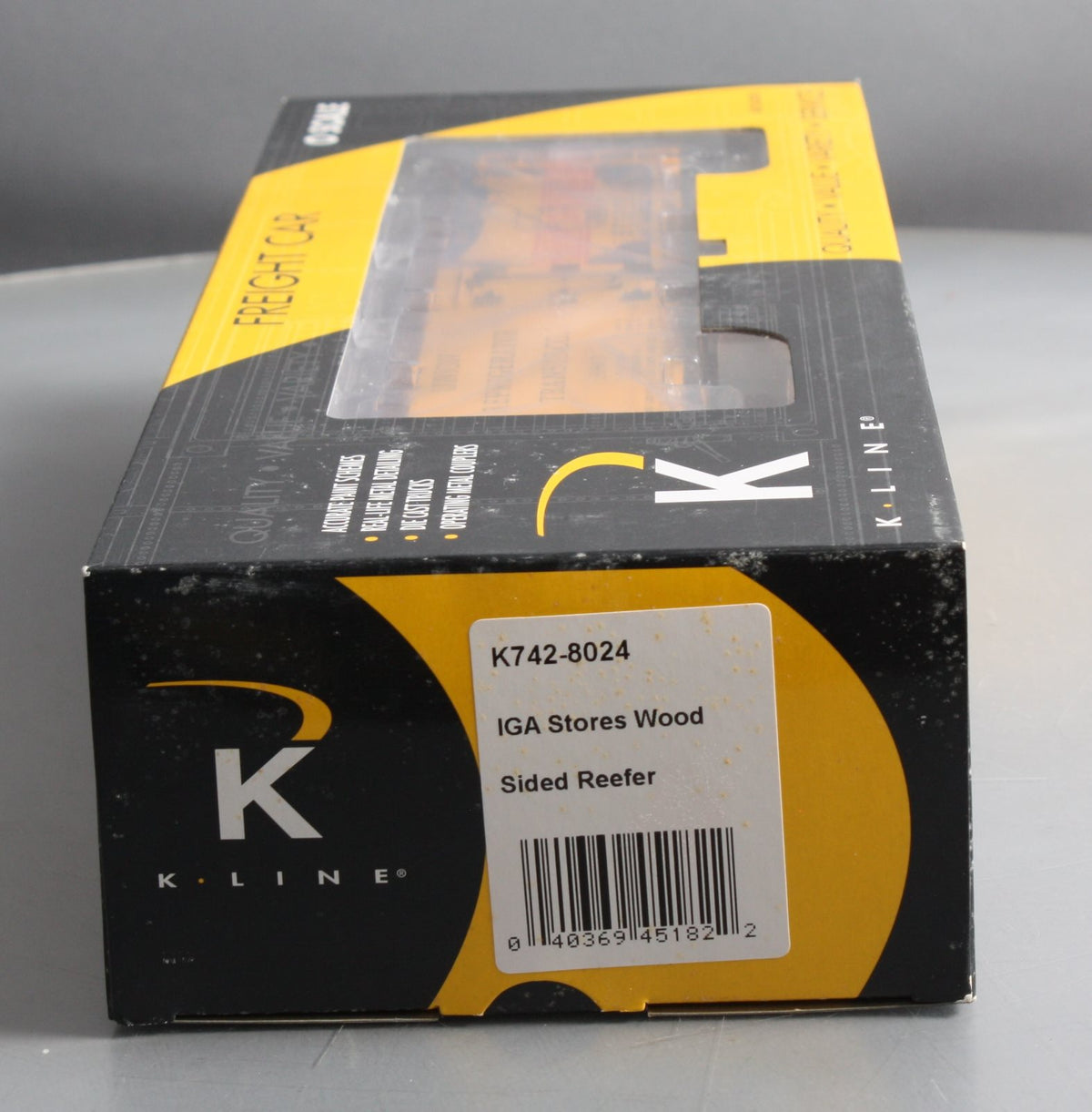 K-Line K742-8024 O Gauge IGA Stores Wood Sided Reefer Car #16803 LN/Box