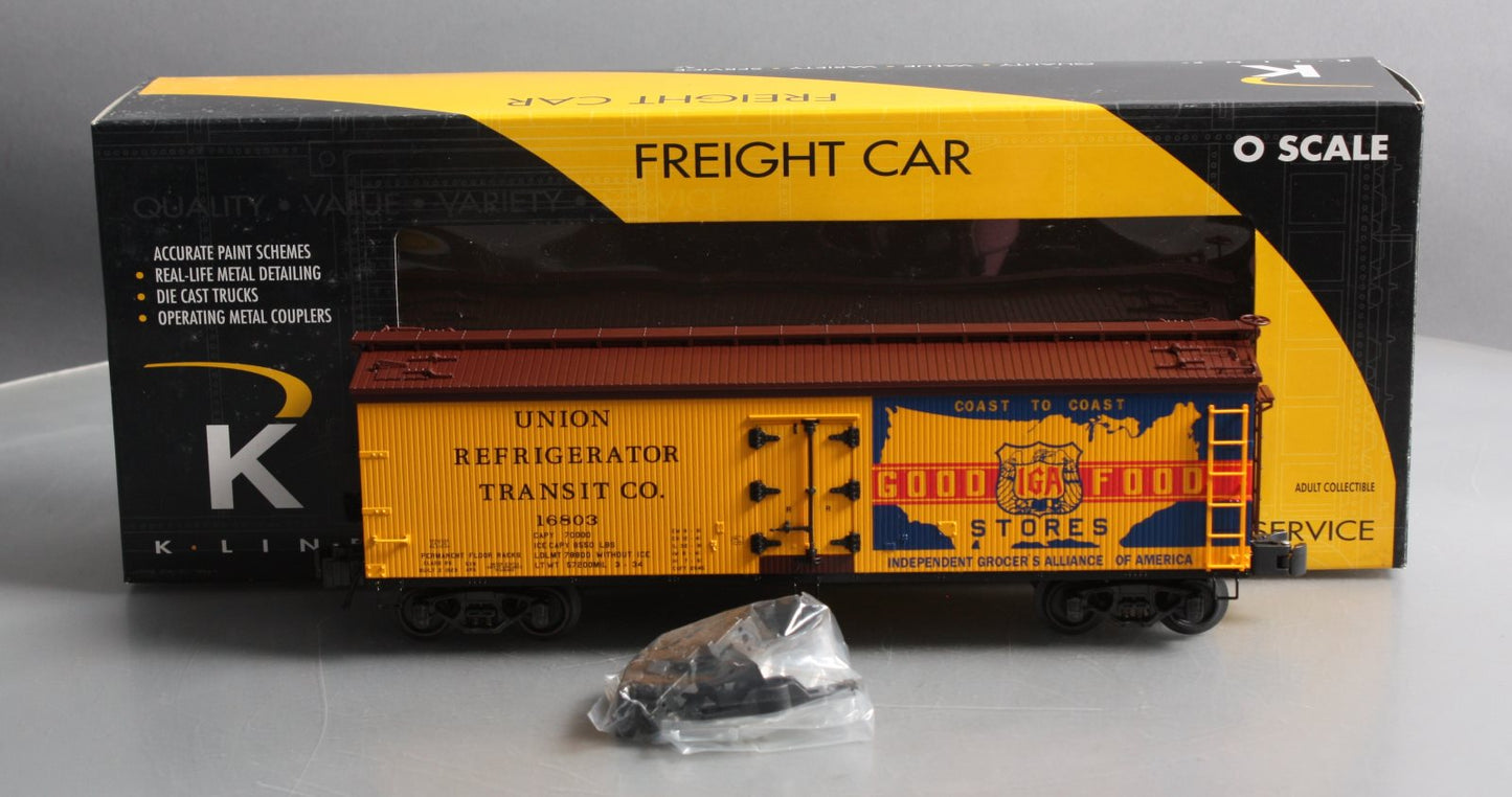 K-Line K742-8024 O Gauge IGA Stores Wood Sided Reefer Car #16803 LN/Box