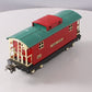 MTH 10-1042 O Gauge 817 Red & Peacock Roof Caboose w/ Brass Trim LN/Box