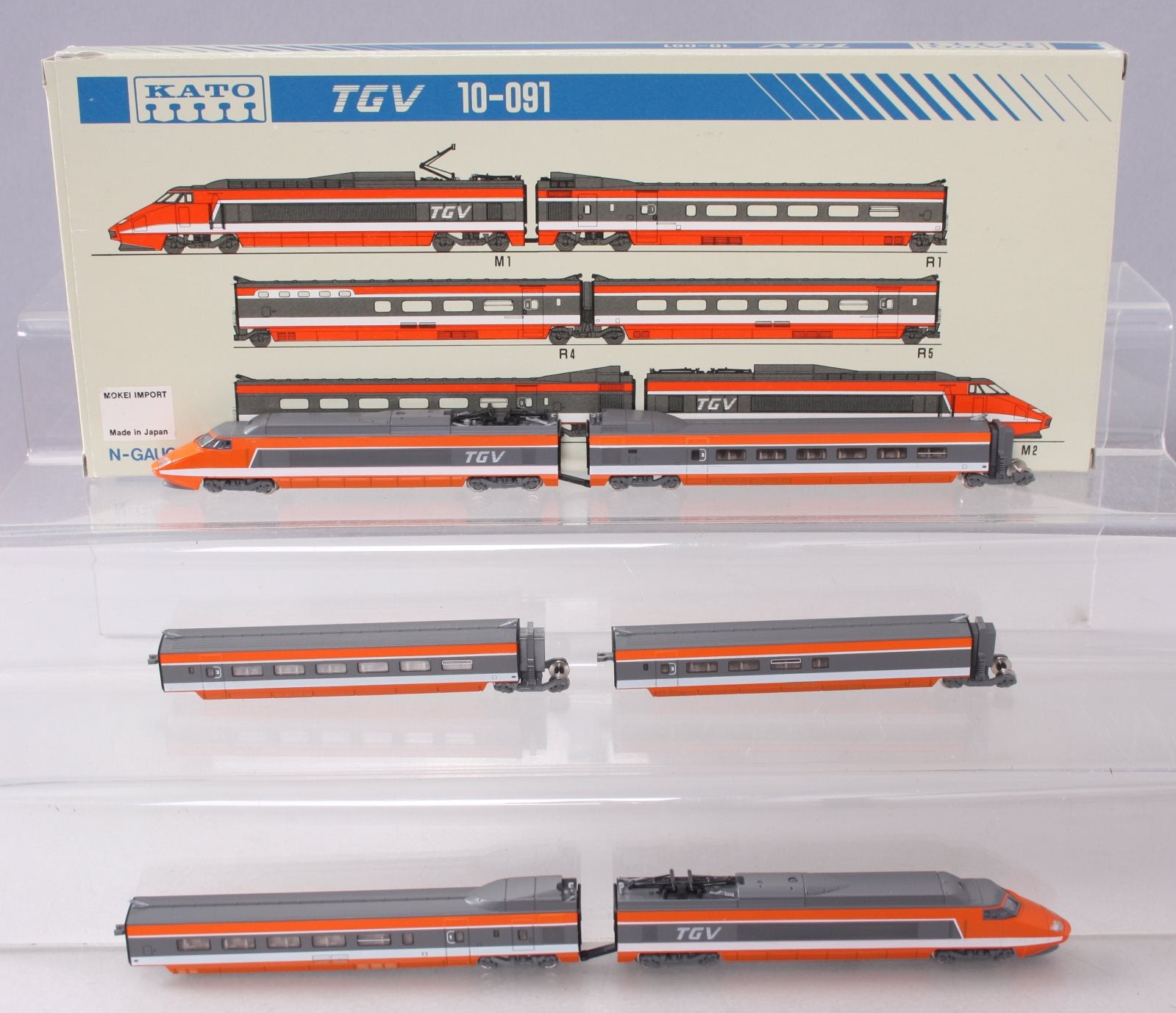 Kato 10-091 N Scale TGV Electric Train 6-Car Set LN/Box