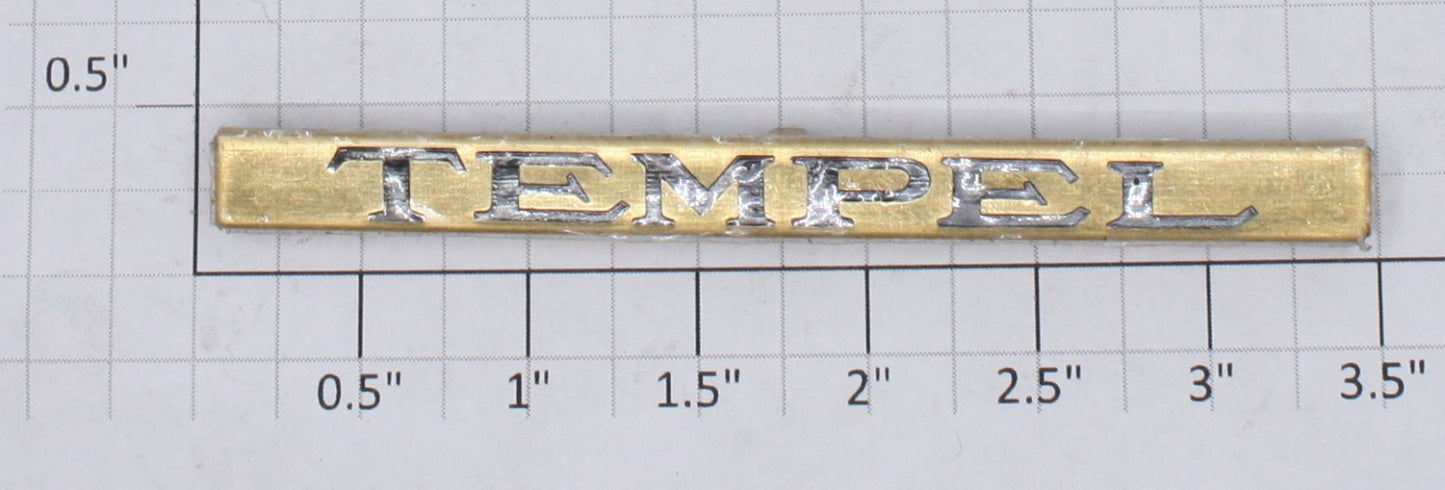 Lionel 422-2 Brass Tempel Nameplate with Tabs
