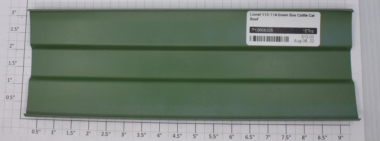Lionel 113-114 Green Box Cattle Car Roof