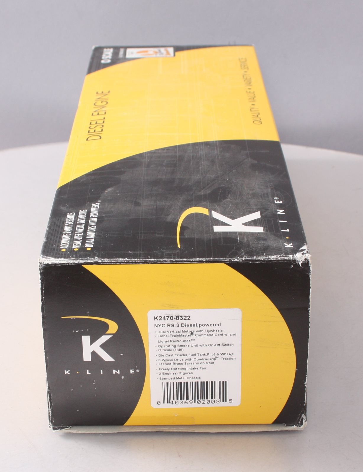 K-Line K2470-8322 O New York Central RS-3 Powered Diesel Locomotive #8322 EX/Box