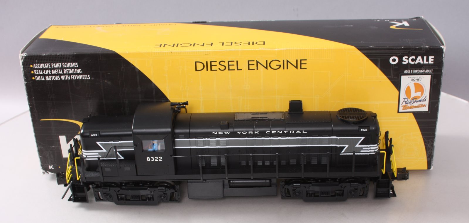 K-Line K2470-8322 O New York Central RS-3 Powered Diesel Locomotive #8322 EX/Box