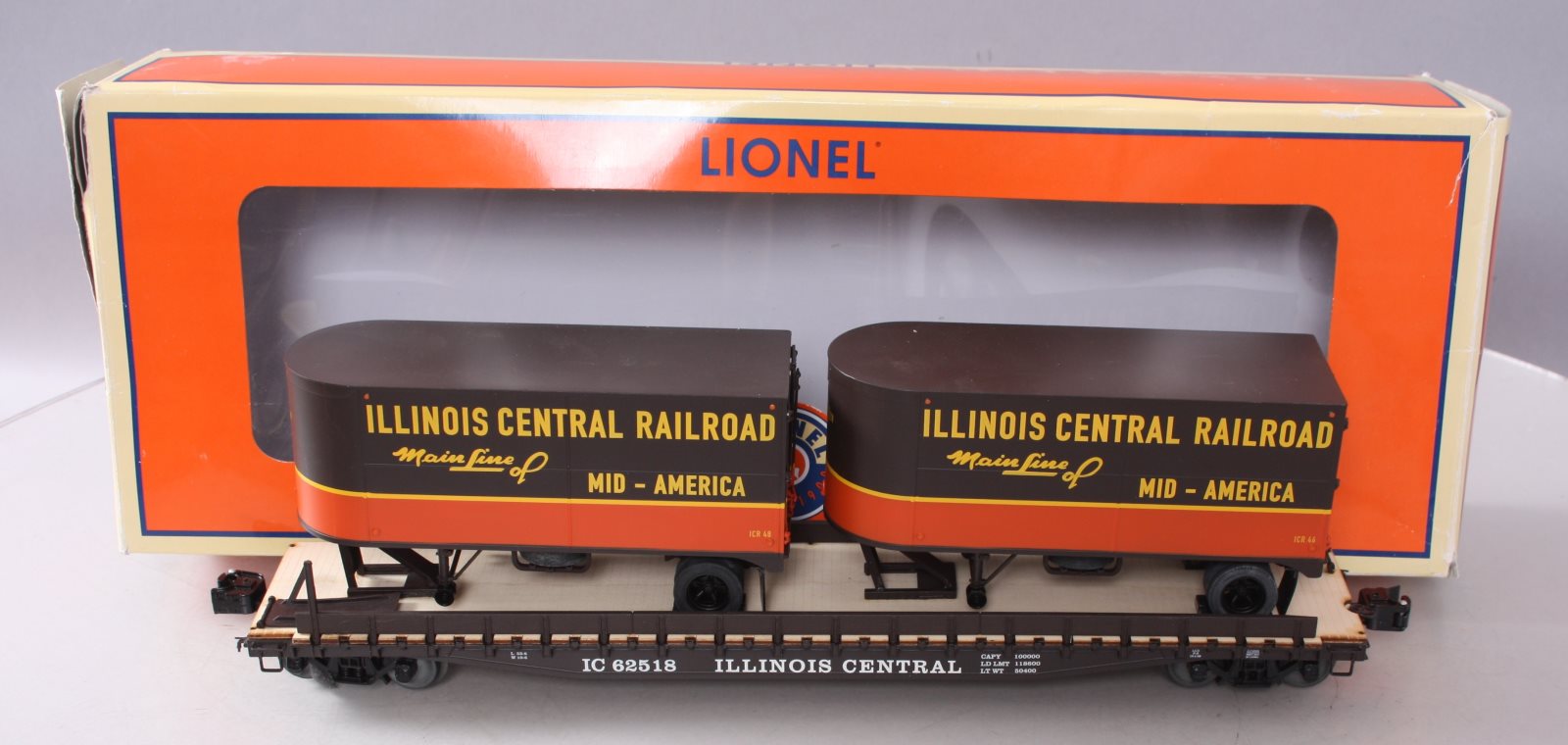 Lionel 6-27066 Illinois Central Flatcar with Piggyback Trailers