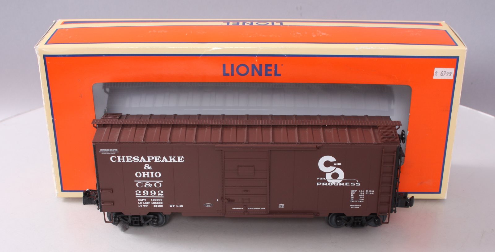 Lionel 6-17729 O Gauge Chesapeake & Ohio PS-1 Boxcar #2992