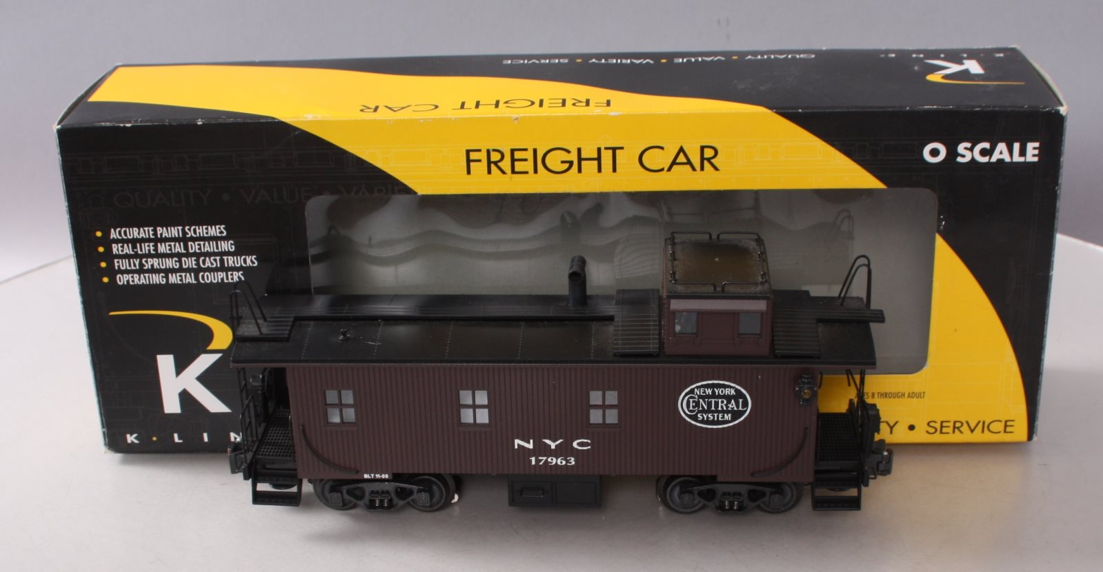 K-Line K616-1751 O Gauge New York Central Woodside Cupola Caboose #17963 w/Smoke LN/Box