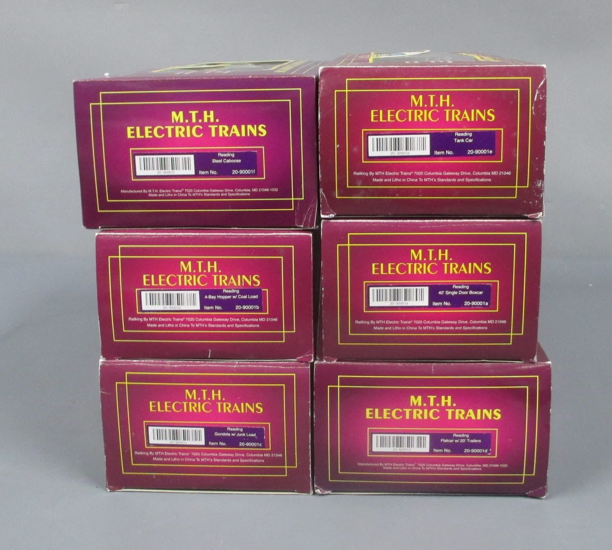 MTH 20-90001 O Reading RailKing Freight Car Set (Set of 6) LN/Box