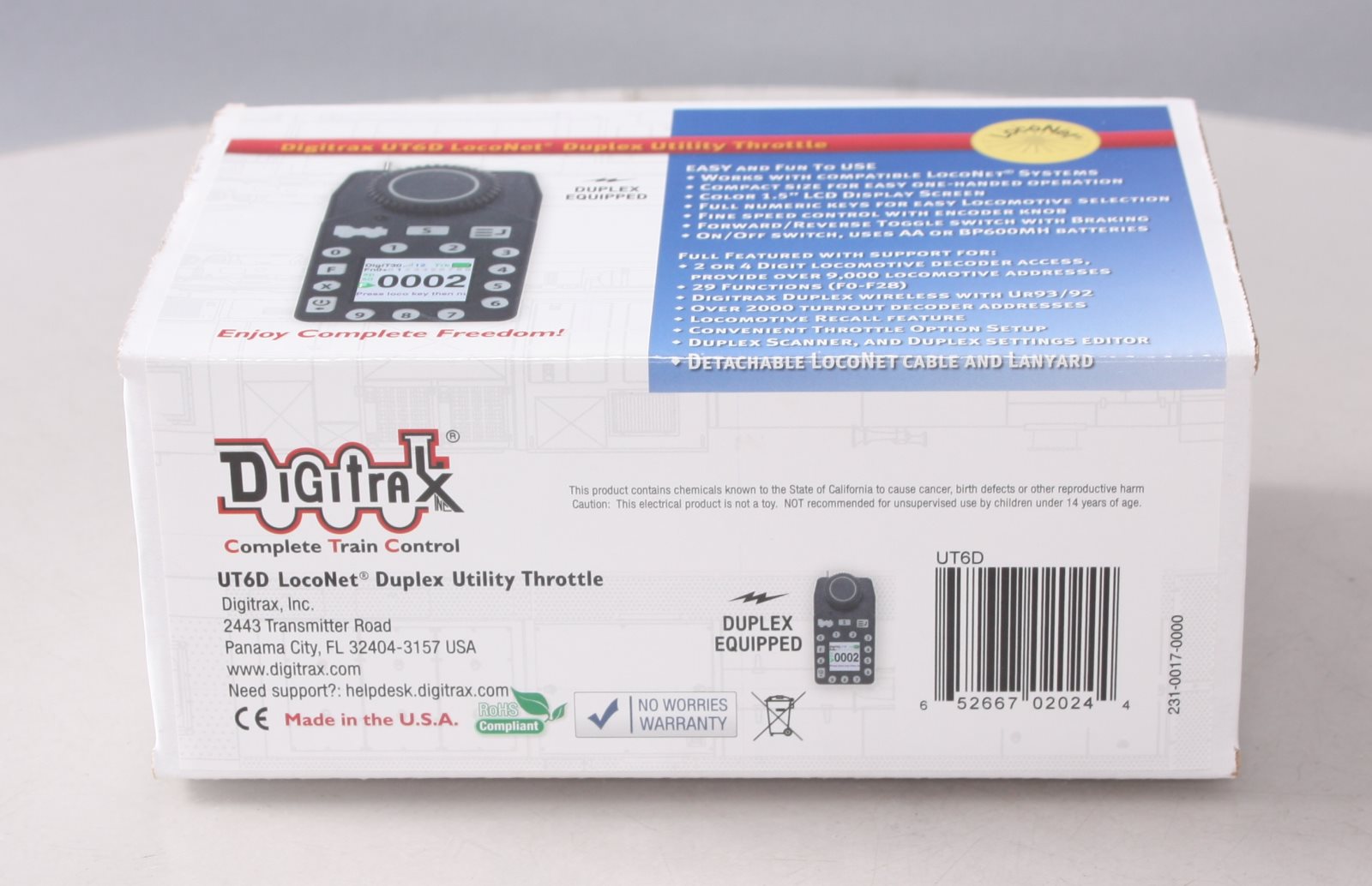 Digitrax UT6D Duplex Radio Utility Throttle
