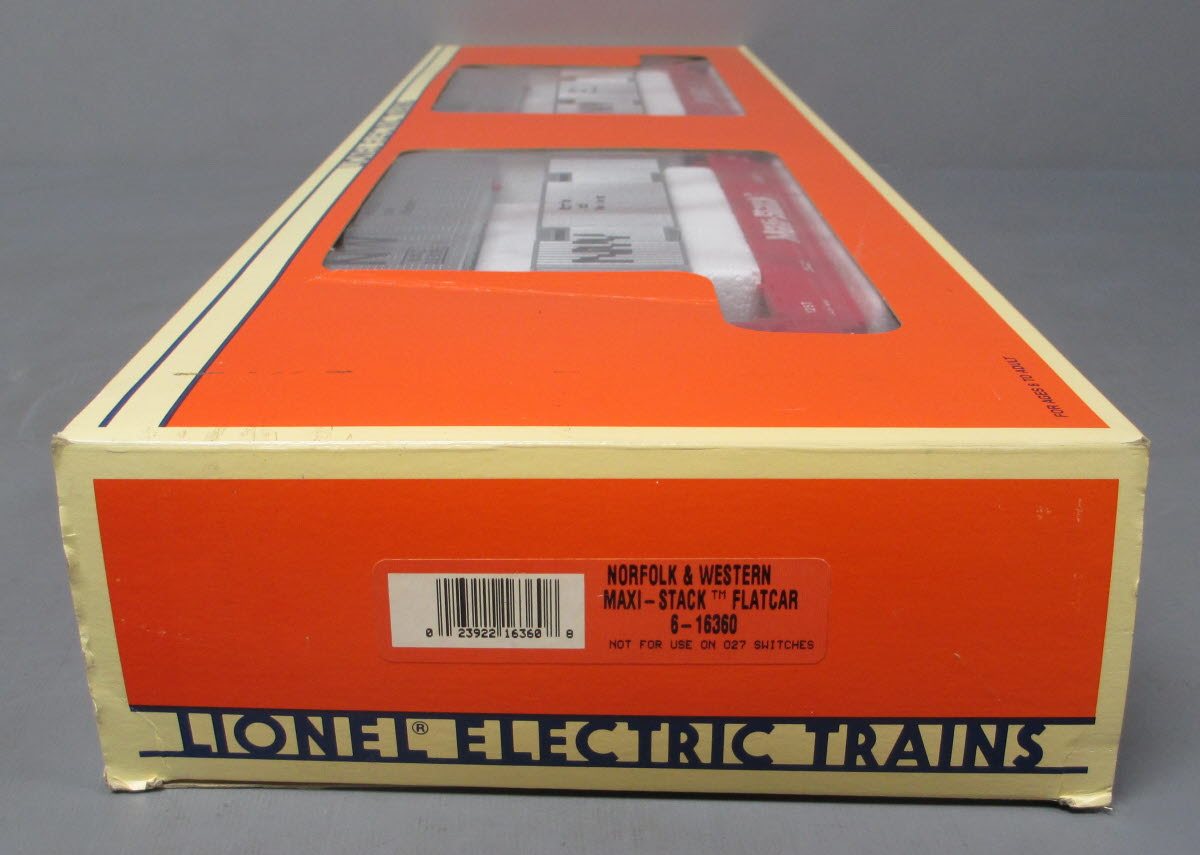 Lionel 6-16360 O Gauge Norfolk & Western Maxi-Stack Intermodal Flatcars Set LN/Box
