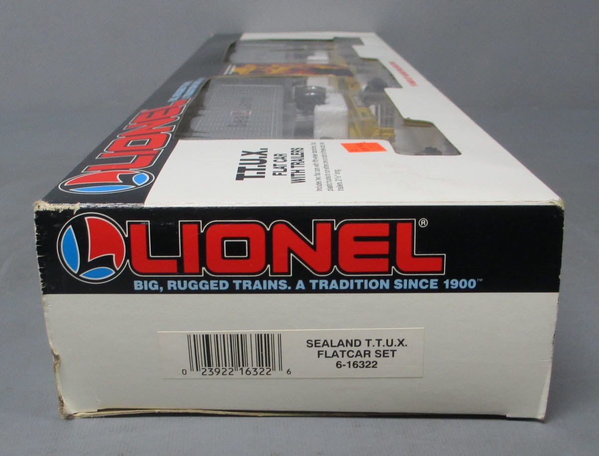 Lionel 6-16322 O Gauge TTUX Flatcar with 2 Sealand Trailers #16321, #16322 EX/Box
