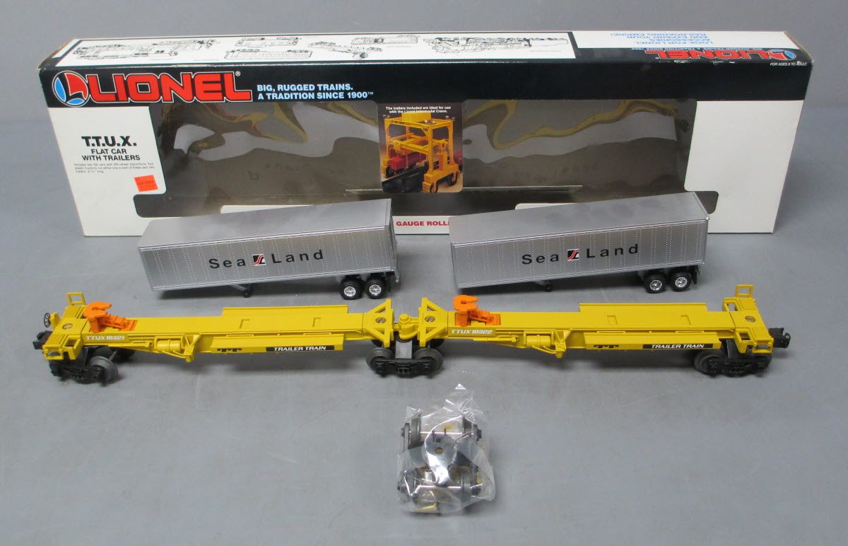 Lionel 6-16322 O Gauge TTUX Flatcar with 2 Sealand Trailers #16321, #16322 EX/Box