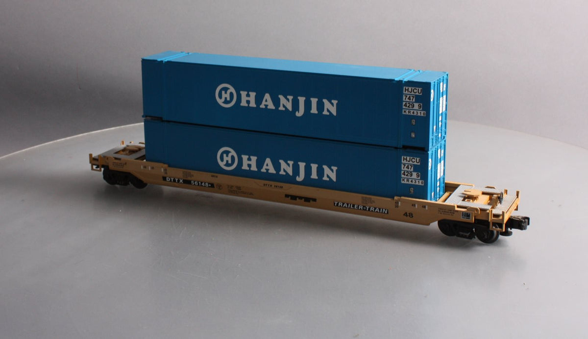 MTH 20-95004 O Gauge Hanjin Husky-Stack Car w/ Containers #56148 LN/Box
