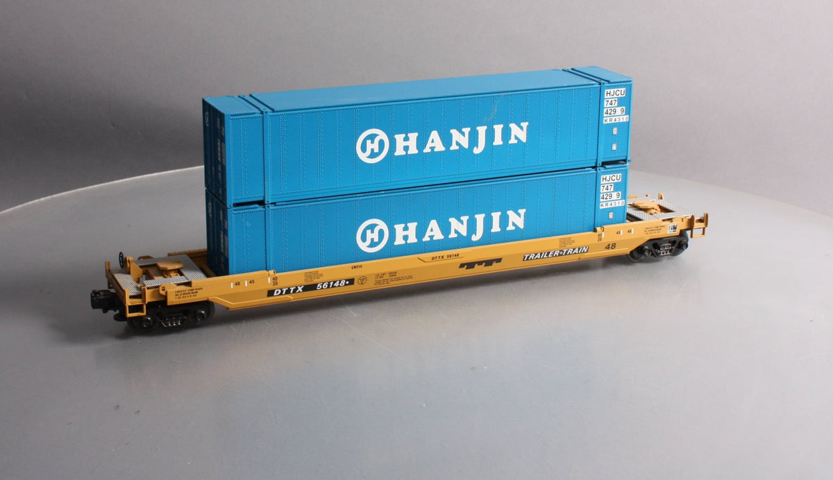MTH 20-95004 O Gauge Hanjin Husky-Stack Car w/ Containers #56148 LN/Box
