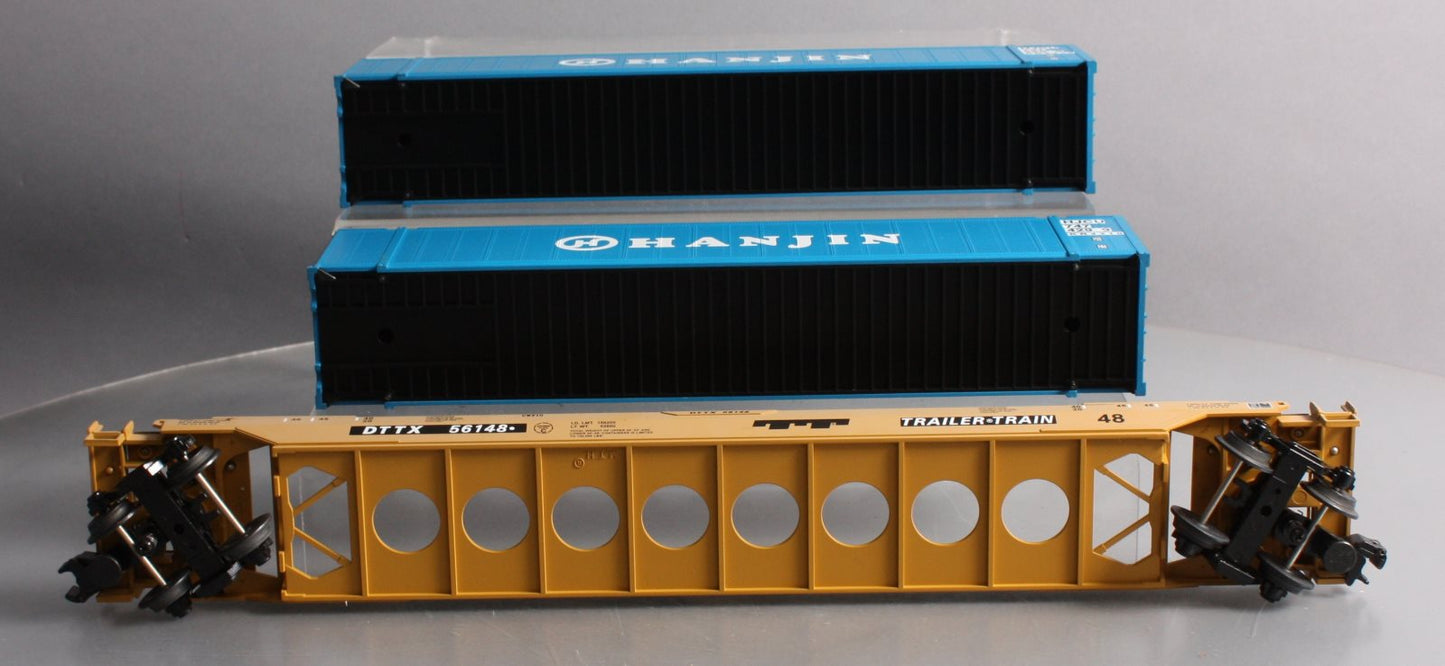 MTH 20-95004 O Gauge Hanjin Husky-Stack Car w/ Containers #56148 LN/Box