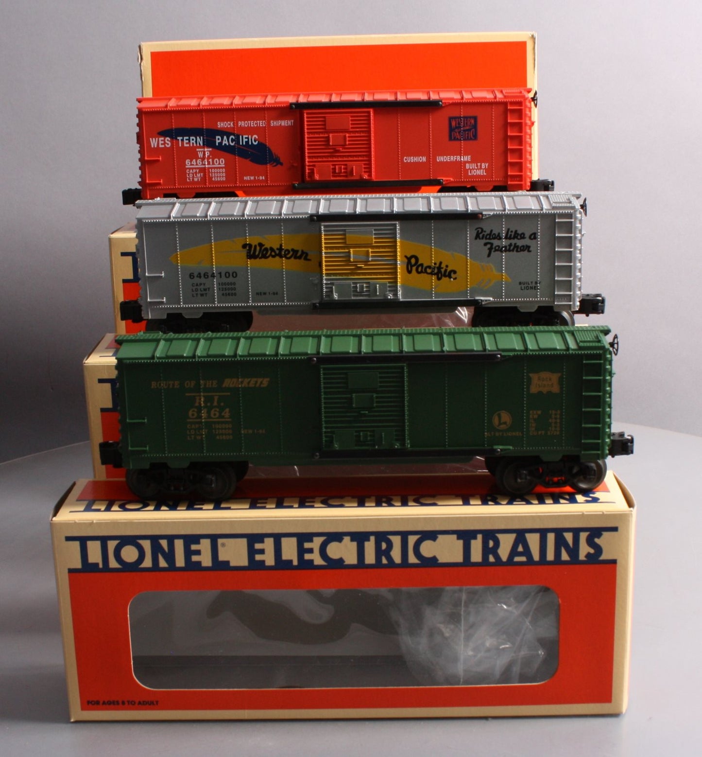 Lionel 6-19257 O Gauge Western Pacific 6464 Series II Boxcars (Set of 3) LN/Box