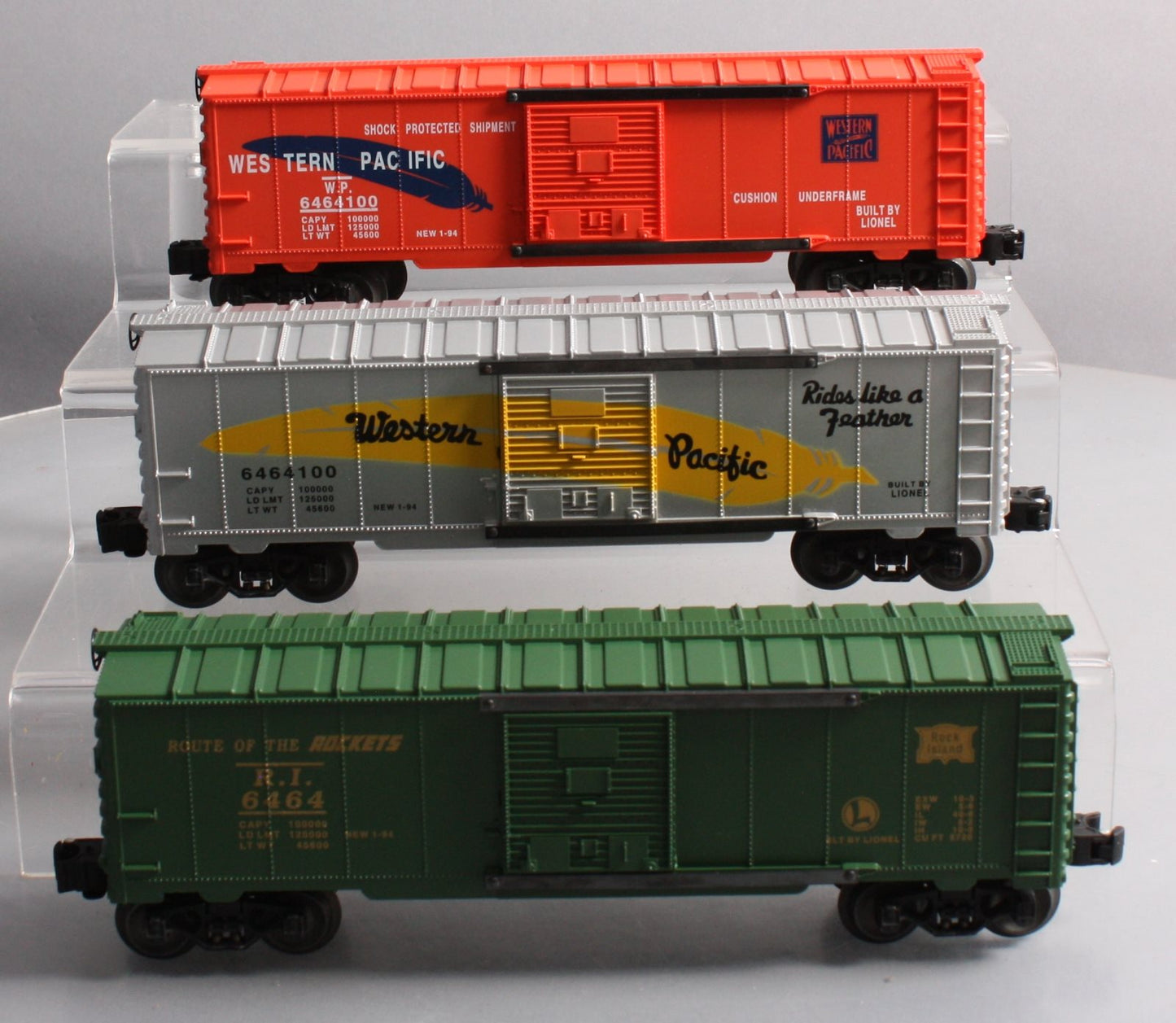 Lionel 6-19257 O Gauge Western Pacific 6464 Series II Boxcars (Set of 3) LN/Box