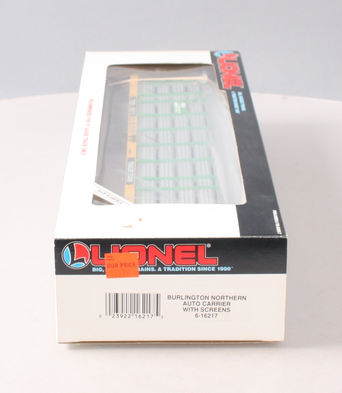 Lionel 6-16217 O Gauge Burlington Northern Auto Carrier with Screens LN/Box