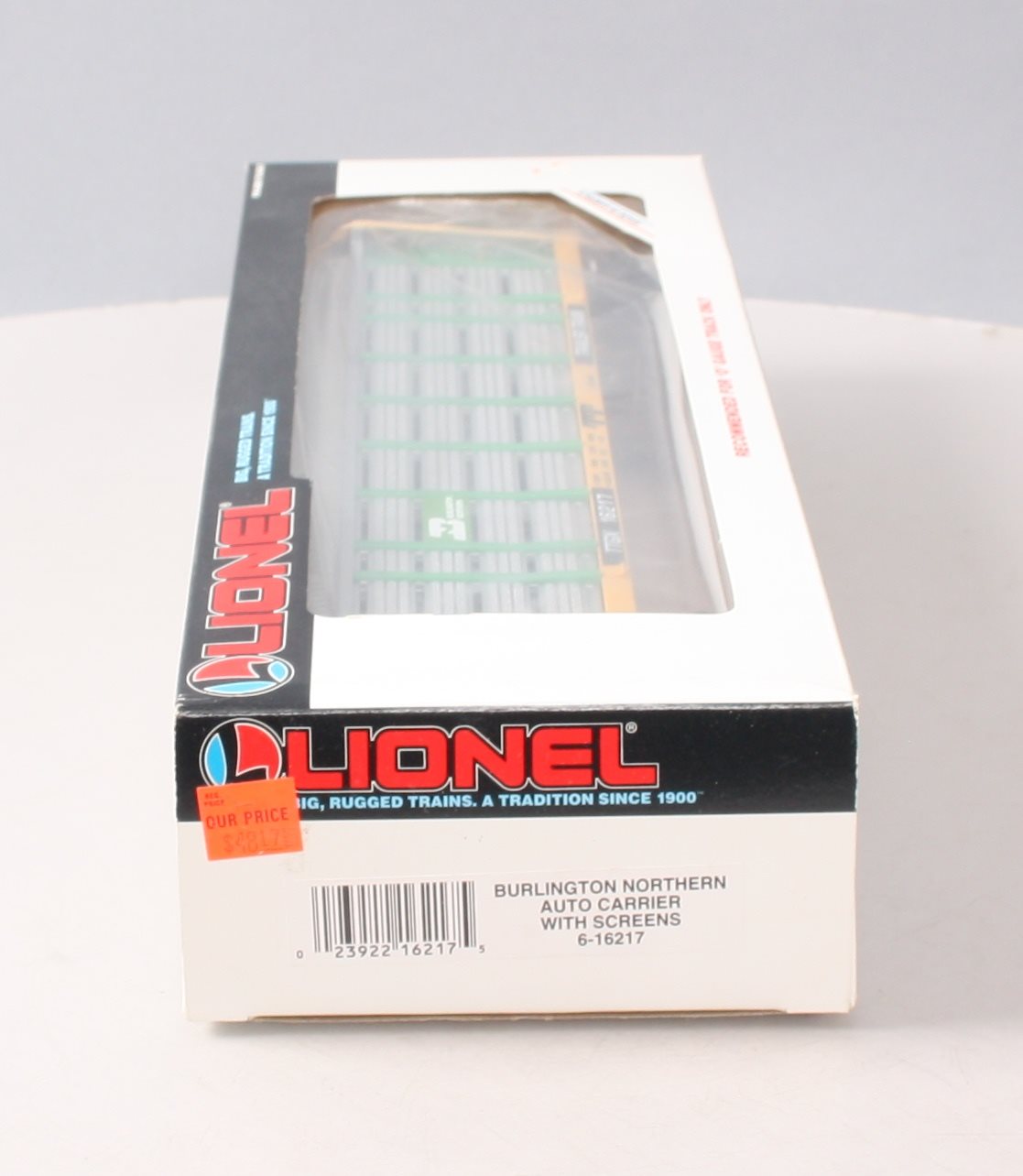 Lionel 6-16217 O Gauge Burlington Northern Auto Carrier with Screens LN/Box