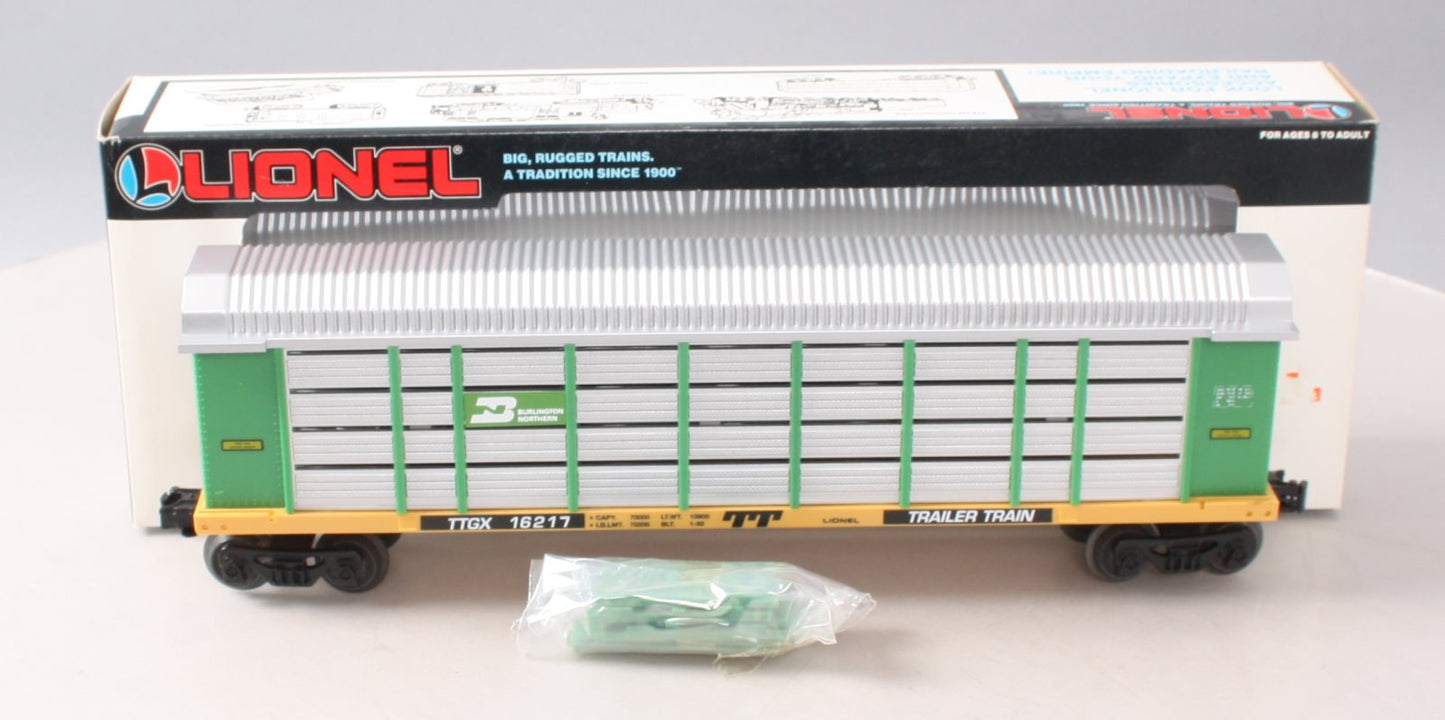 Lionel 6-16217 O Gauge Burlington Northern Auto Carrier with Screens LN/Box