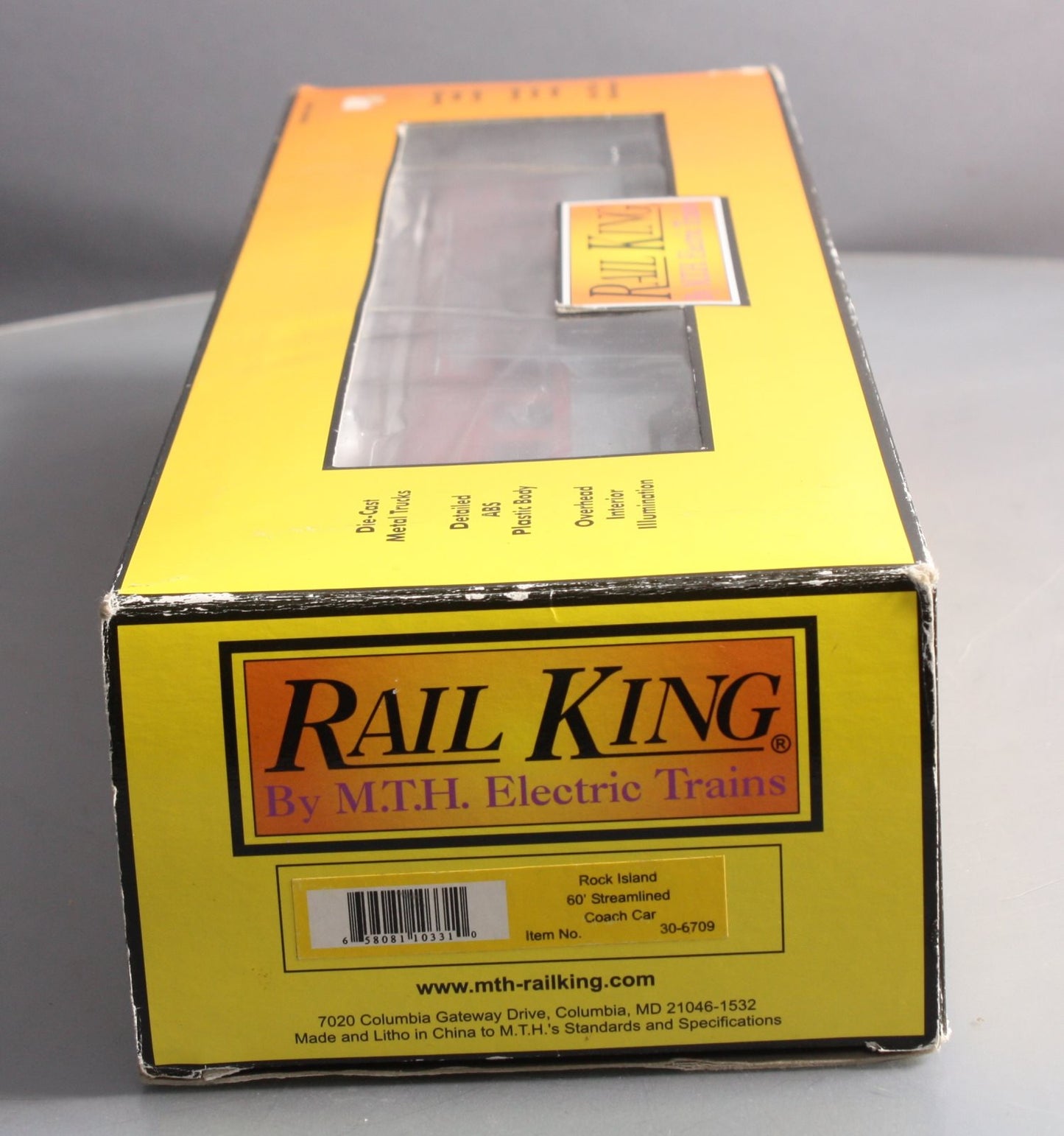 MTH 30-6709 O Rock Island "Valle Veroe" 60' Streamlined Coach Passenger Car NIB