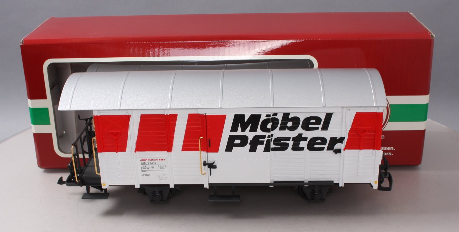 LGB 45810 G Scale RhB Mobel Pfister Boxcar (plastic wheels)