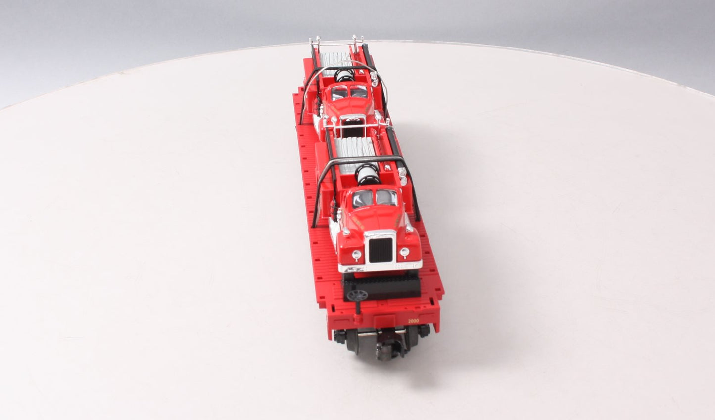 MTH 20-98114 O Gauge Fire Department Flatcar w/ 2 Red Fire Trucks #2000 LN/Box