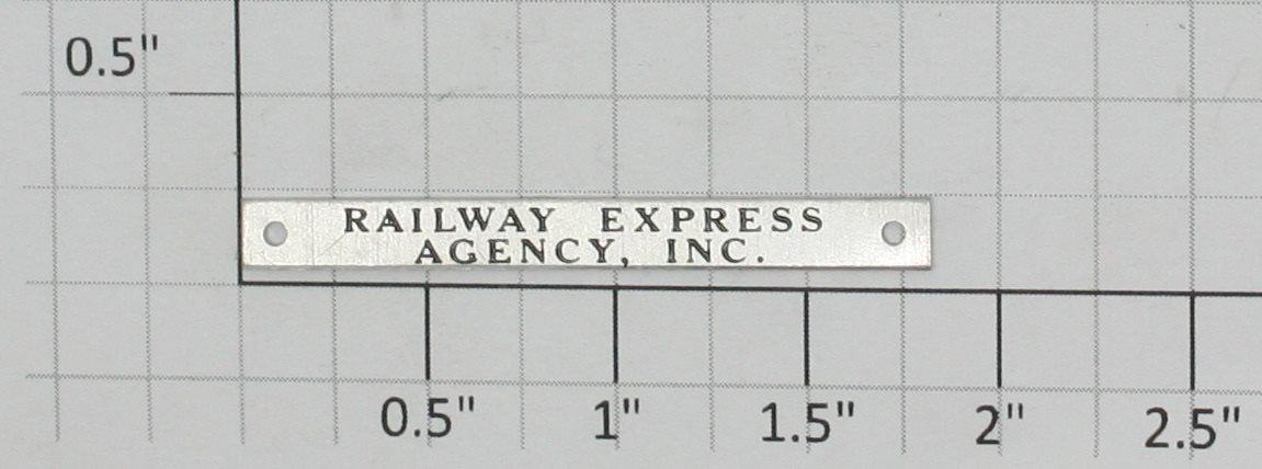 Lionel 9134-20 Railway Express Agency Inc. Nameplate w/Holes-No Adhesive