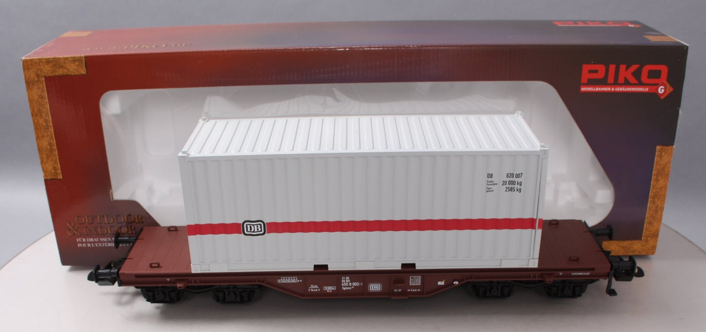 Piko 37747 G Scale German Federal Railroad IV Flatcar with 20' Container