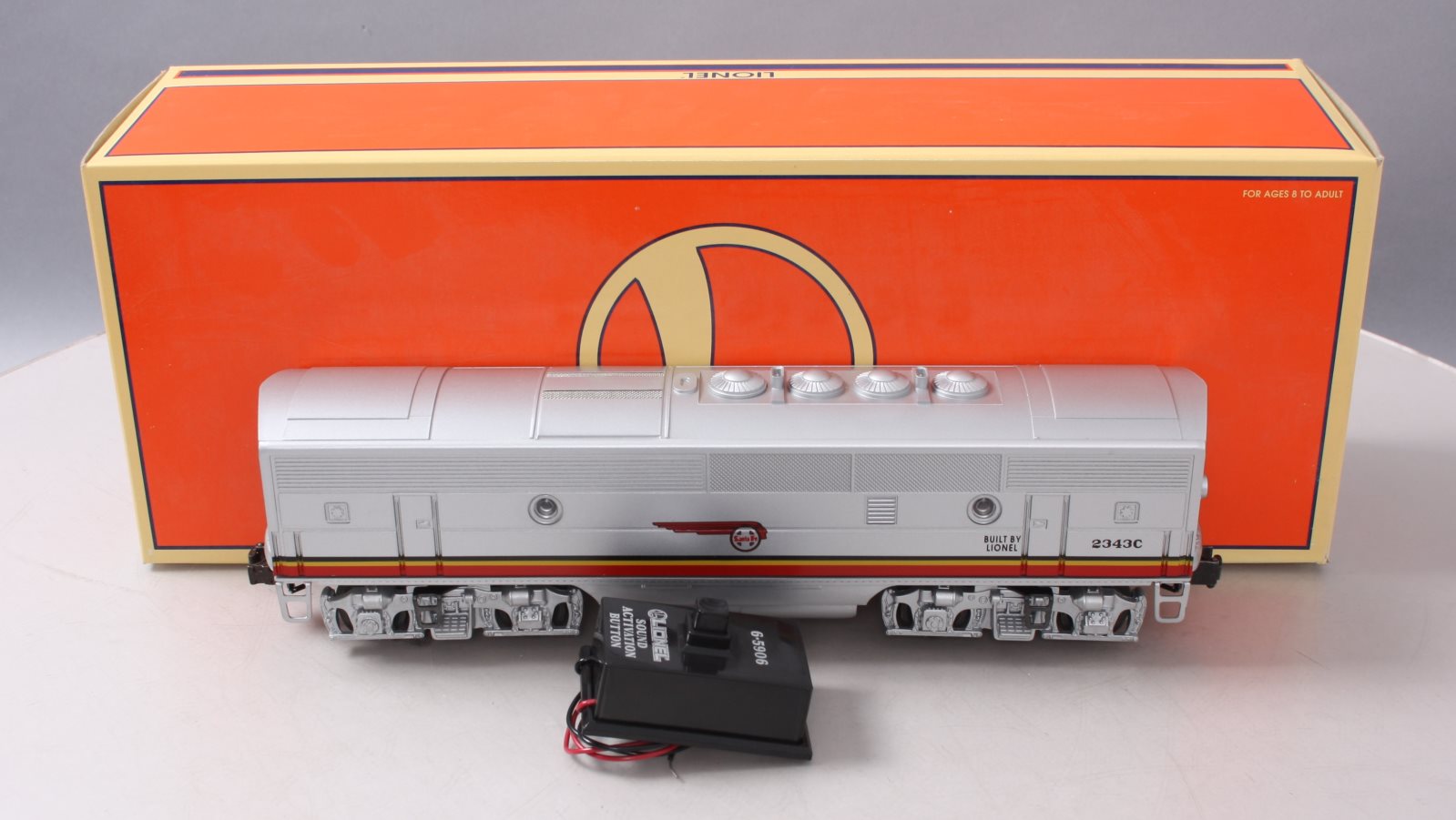 Lionel 6-18129 O Santa Fe F3 Non-Pwd B-Unit Diesel Locomotive #2343C w/Railsound EX/Box