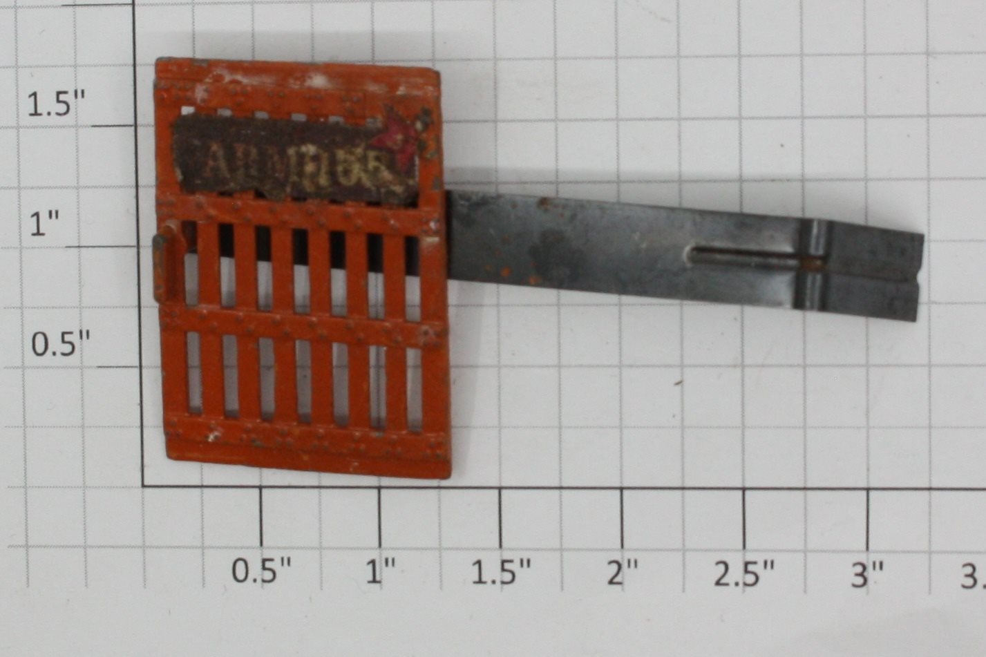 Lionel 3656-5 Orange Metal Cattle Car Door Assembly with Armour Sticker