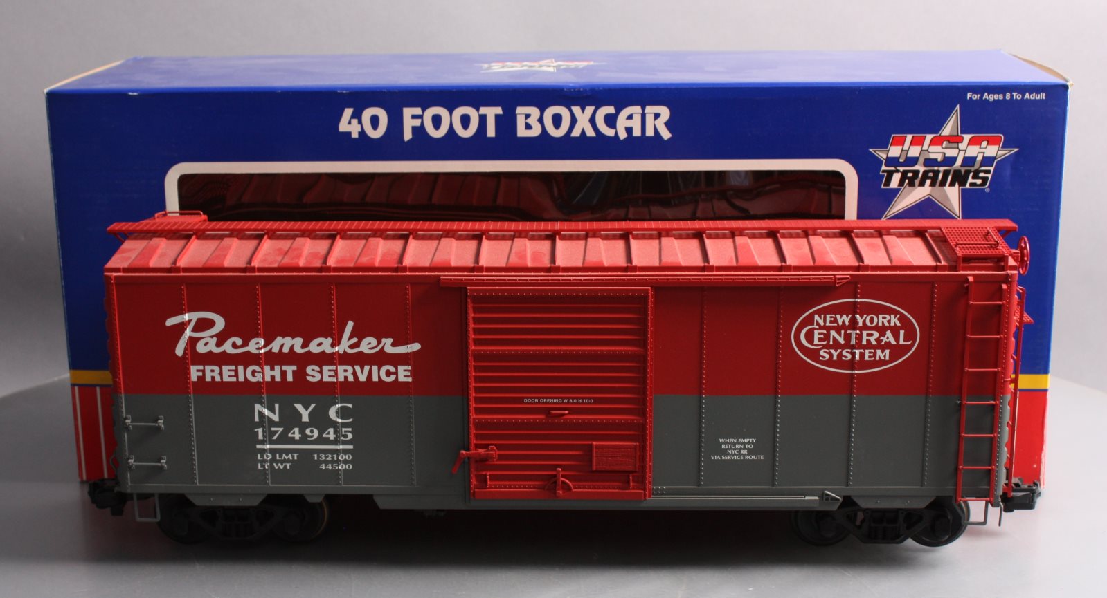 USA Trains R19210C G New York Central 40 Ft. PS-1 Simulated Steel Box Car