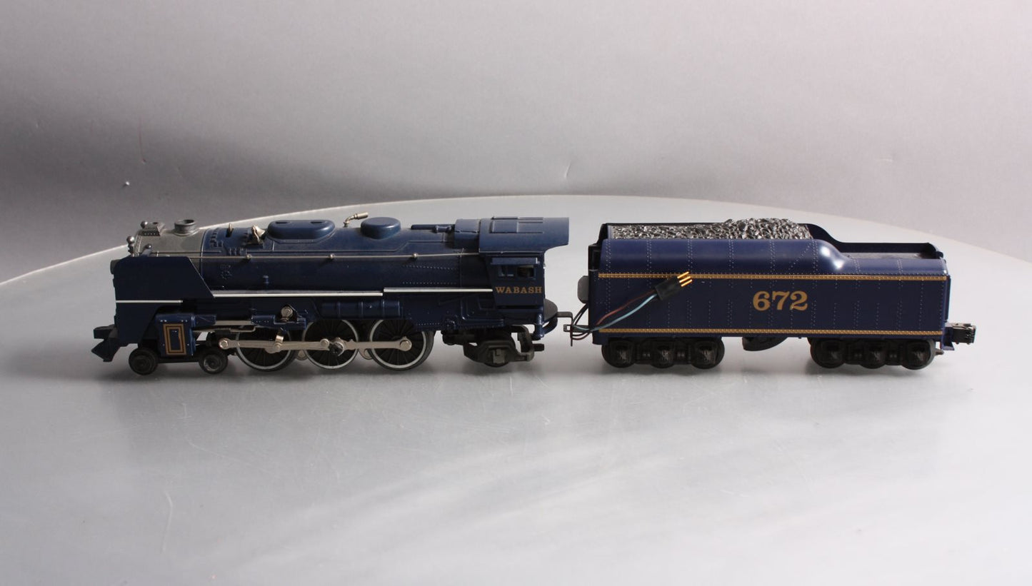 Lionel 6-8610 O Gauge Wabash 4-6-2 Steam Locomotive & Tender #672 EX/Box
