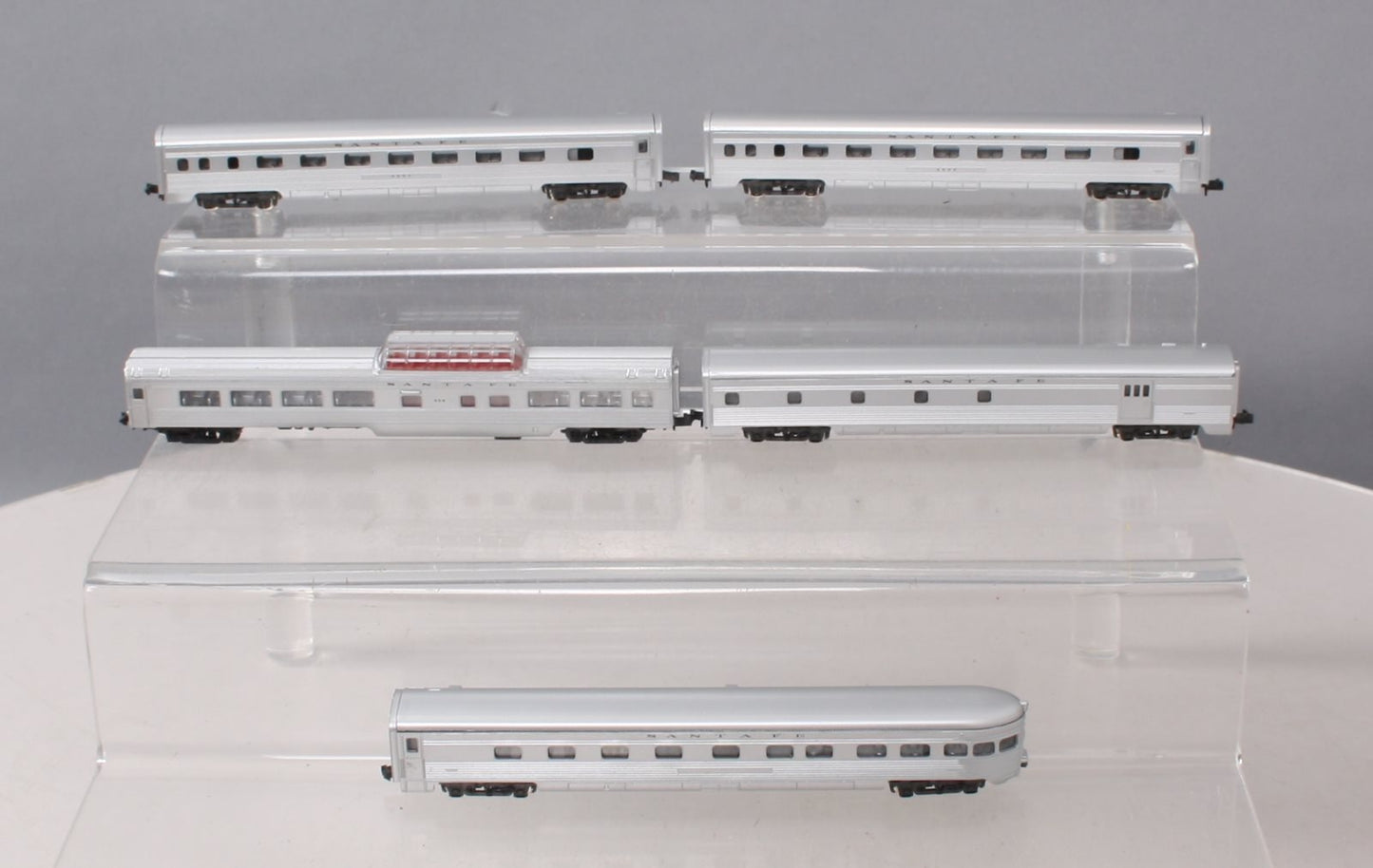 Con-Cor 003-540001 N Scale Santa Fe 5-Car Corrugated Passenger Cars (Set of 5) LN/Box