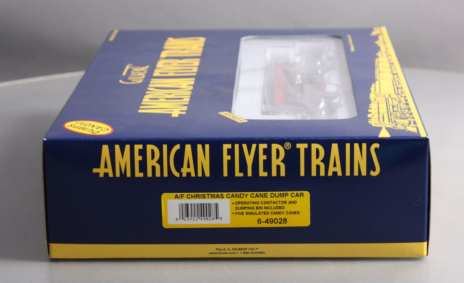American Flyer 6-49028 S Gauge Candy Cane Operating Dump Car NIB