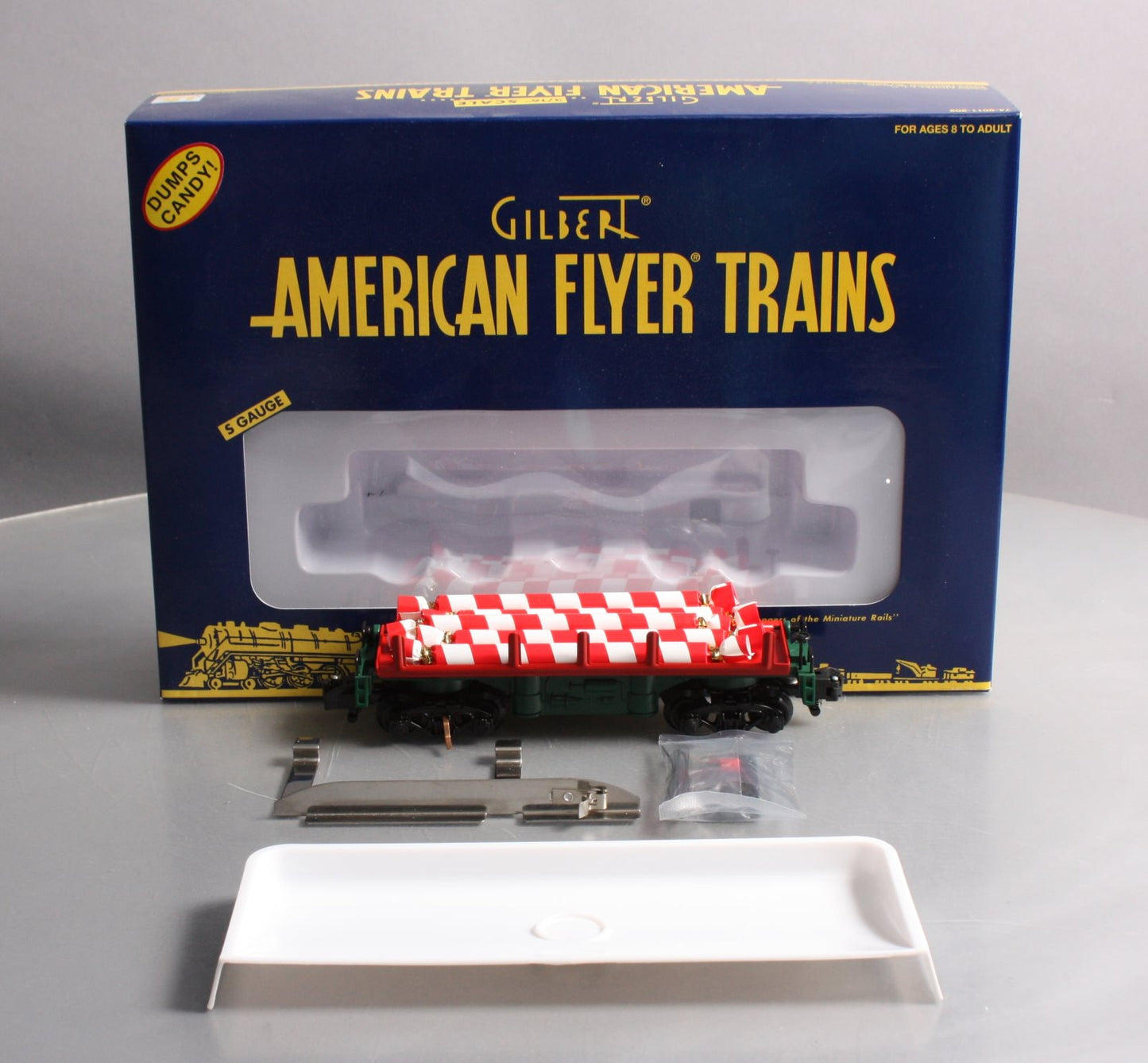 American Flyer 6-49028 S Gauge Candy Cane Operating Dump Car NIB