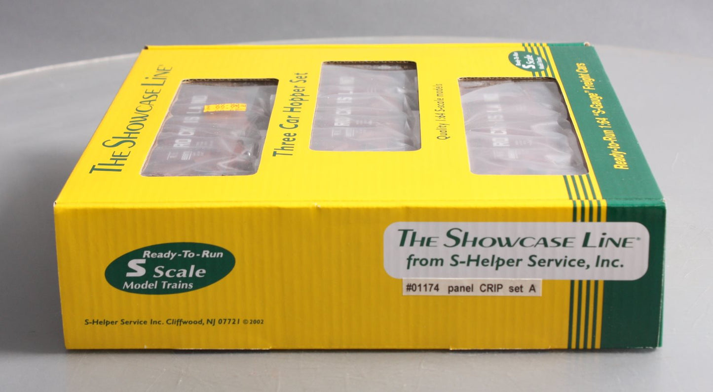 The Showcase Line 01174 S Gauge Rock Island Panel Crip Hoppers 3-Car Set LN/Box