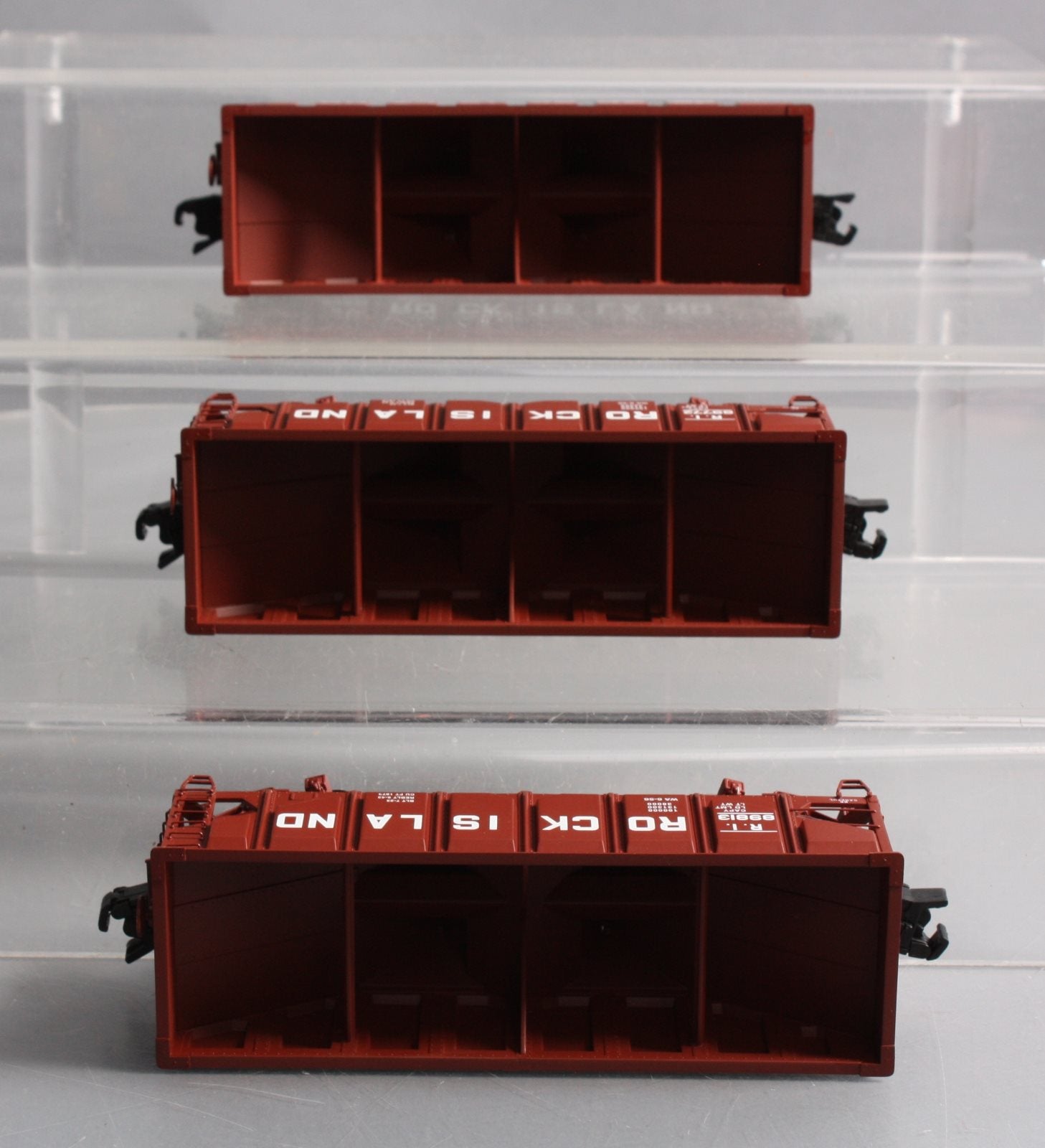 The Showcase Line 01174 S Gauge Rock Island Panel Crip Hoppers 3-Car Set LN/Box