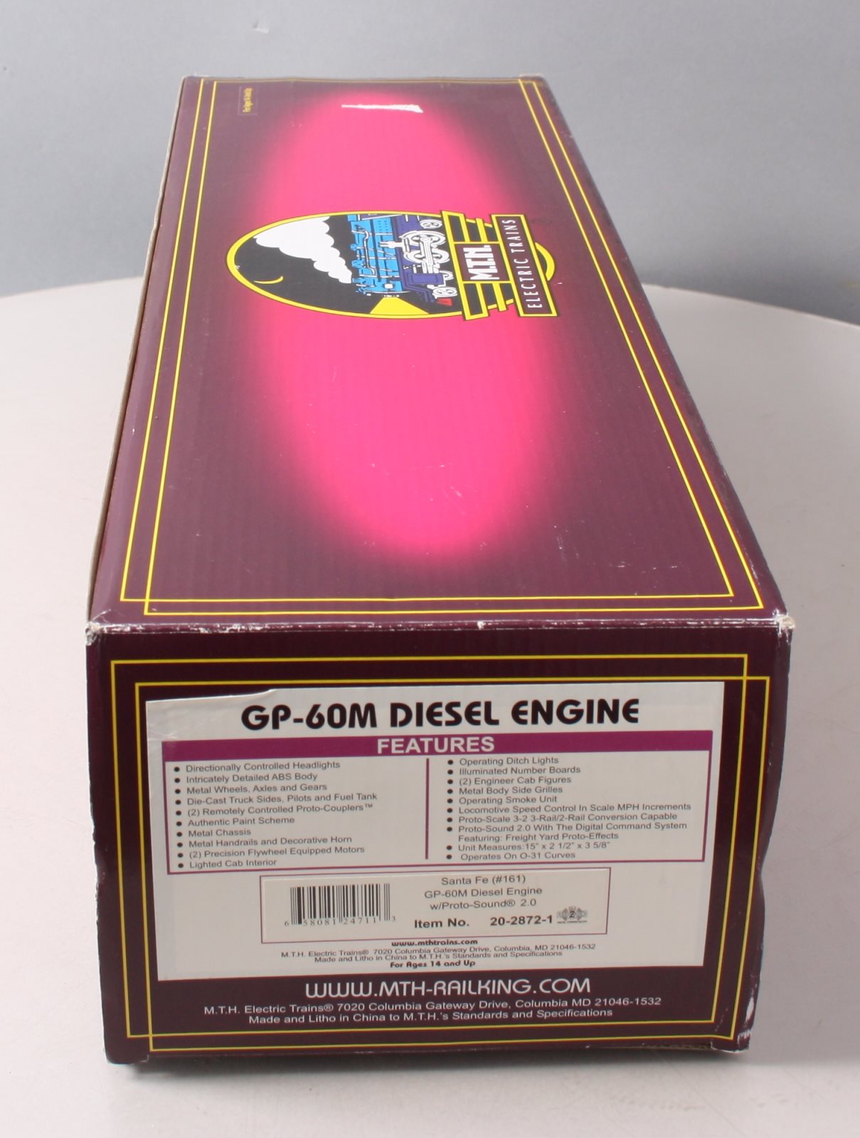 MTH 20-2872-1 O Santa Fe GP-60M Diesel Engine w/Proto-Sounds 2.0 #161