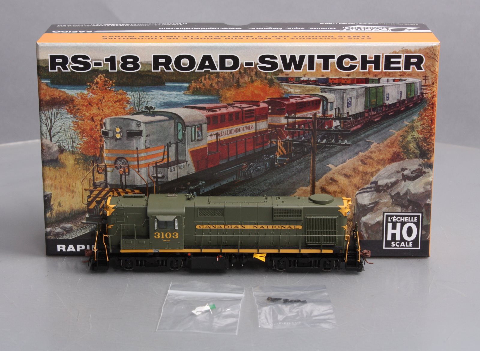 Rapido Trains 32002 HO Canadian National MLW RS-18 Diesel Locomotive #3103